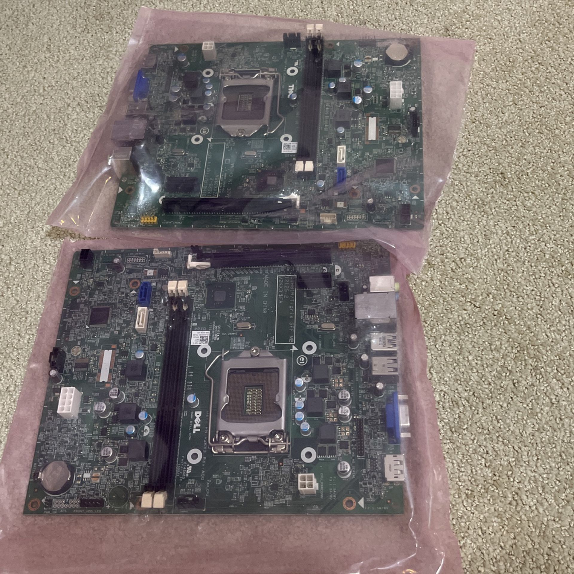 TWO NEW AND TESTED DELL MOTHERBOARDS, NO CPU OR ANYTHING. CLEAN MB COMPUTER PART ACCESSORIES