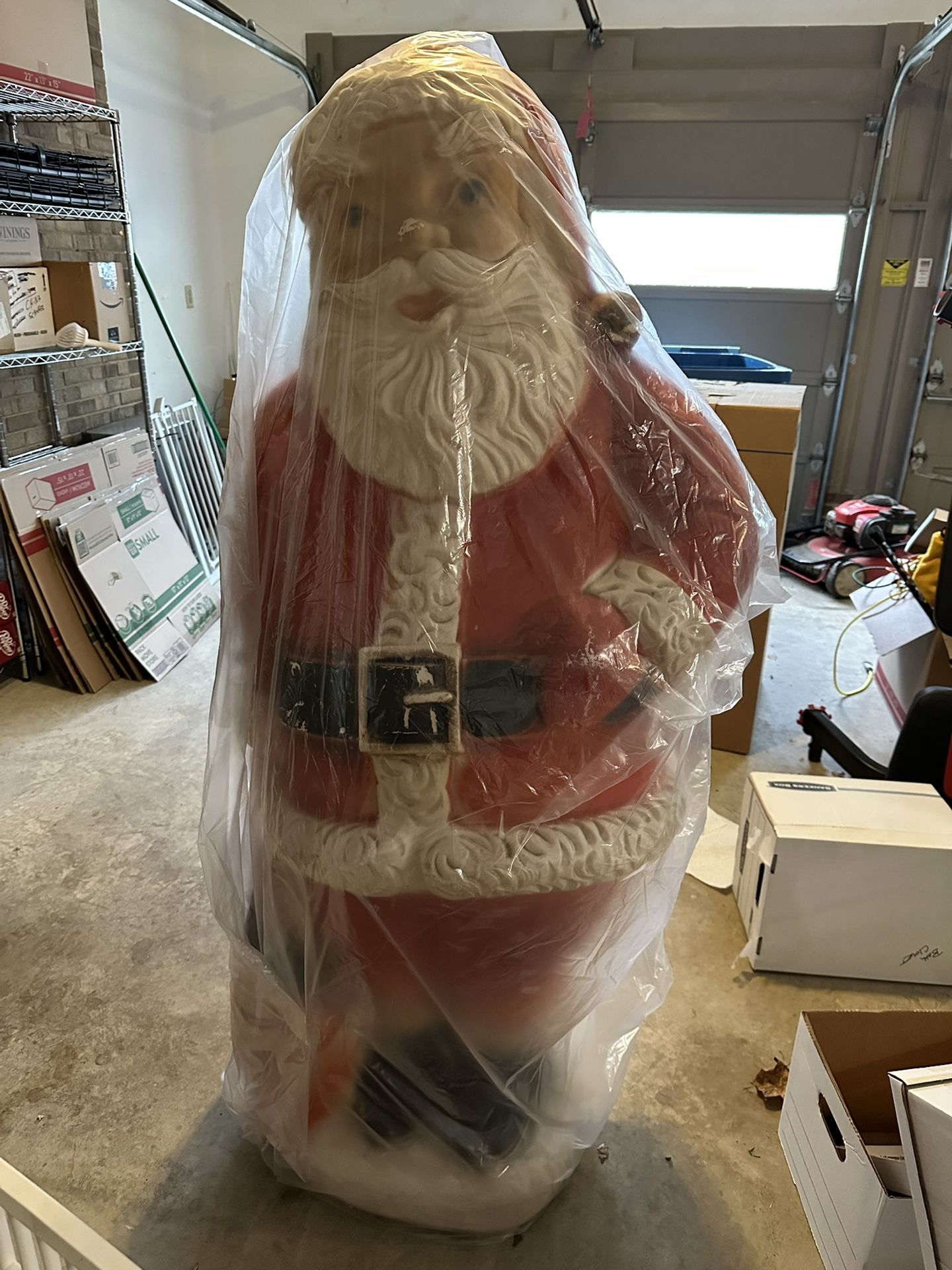 5” tall blow-mold Santa with candles
