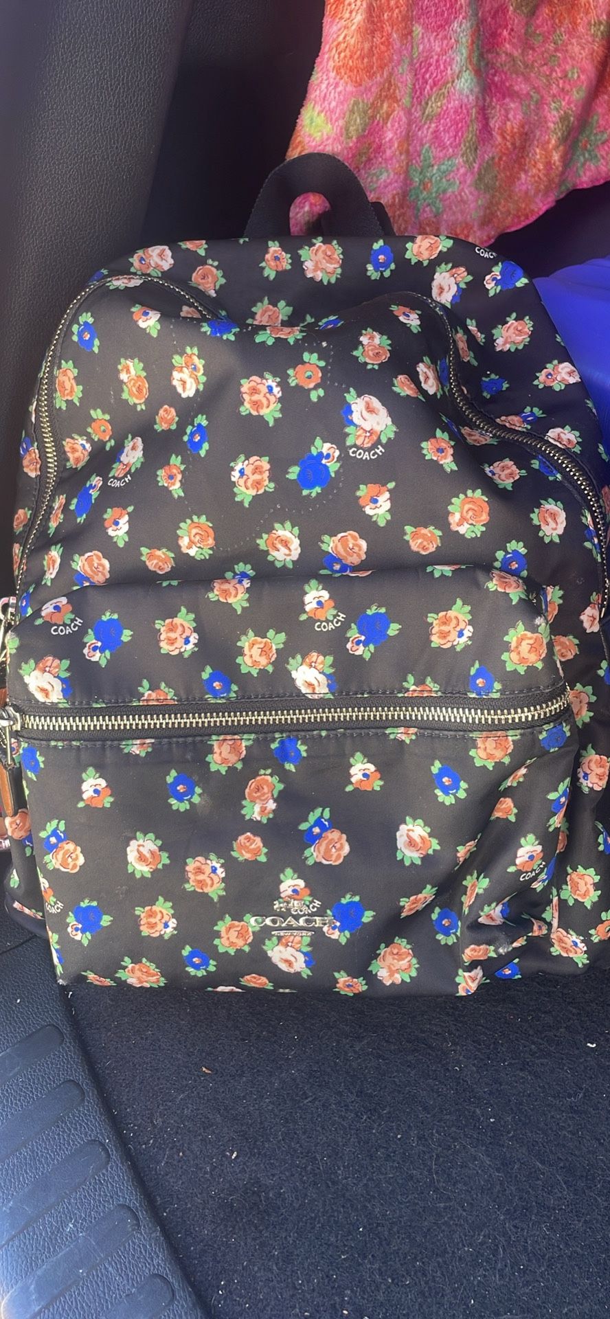 Coach Charlie Backpack in Tea Rose Floral Print Nylon