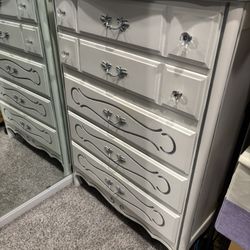 French Provincial Tall Dresser & Dressing Table