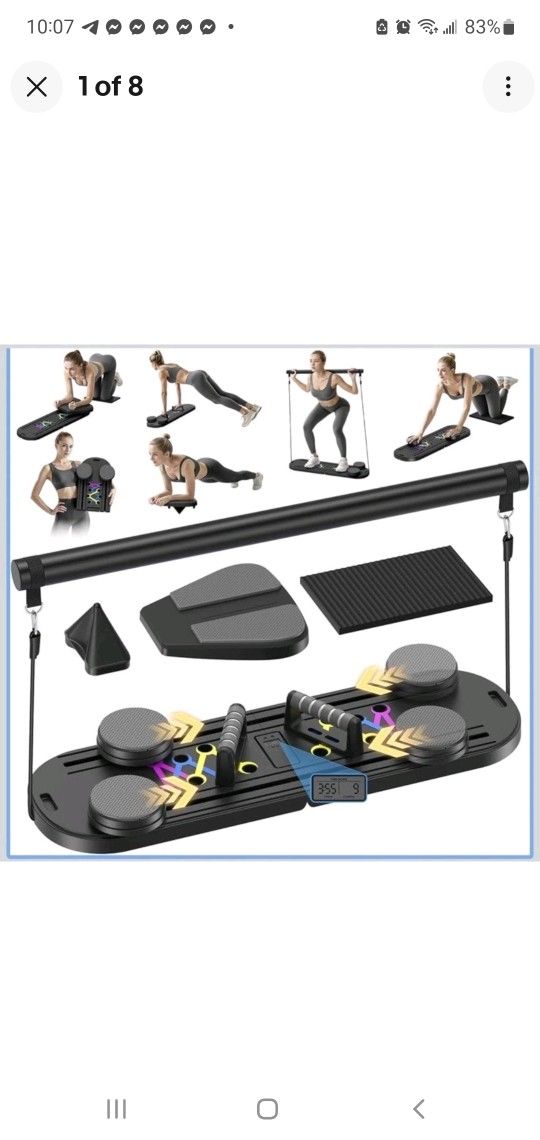 BRAND NEW..Pilates Board, Foldable Pilates Reformer Equipment with Timer, 7-in-1 Multi-P...