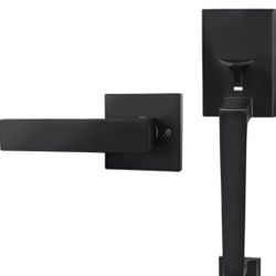 KEYLESS FRONT DOOR HANDLE SET EXTERIOR DOOR SINGLE CYLINDER REVERSIBLE BLACK