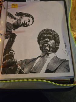 Hand Drawn Scene from Pulp Fiction