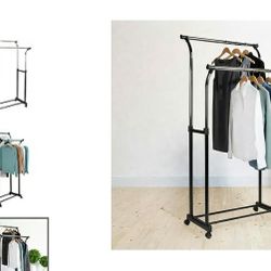 Garment Rack, Flared Double Rolling