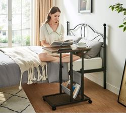 C Shaped End Table with Charging Station