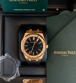 Audemars Piguet Royal Oak 41MM Rose Gold 15510.OR.D002CR.02 BLACK 18K Used Set