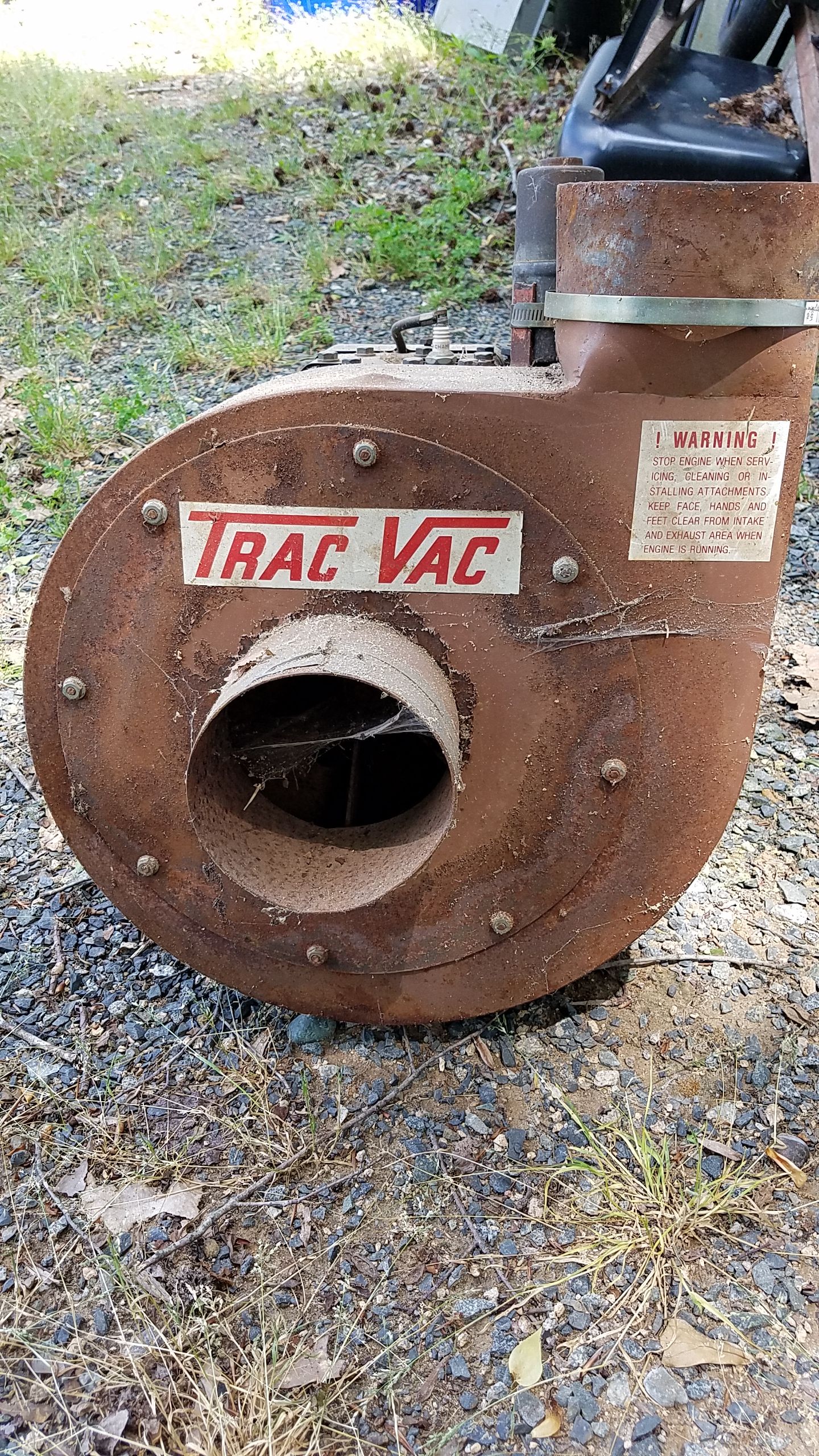 Trac Vac model 460 5hp Briggs and Stratton lawn and leaf vacuum.