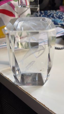 Sea animals etched crystal cubes