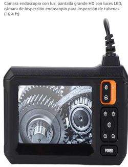 CΓ‘mara endoscopio con luz, pantalla grande HD con luces LED, cΓ‘mara de inspecciΓ³n endoscopio para inspecciΓ³n de tuberΓas (16.4 ft)