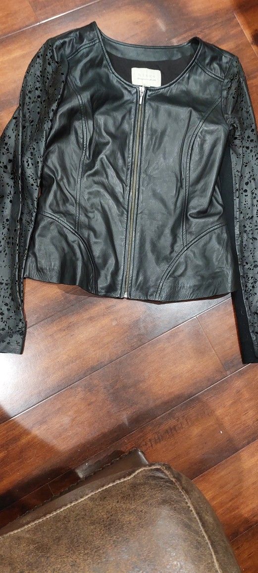 Women Soft Leather Jacket Sz S