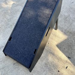 Black Wood Grey Carpet Pet Ramp 14x30x17