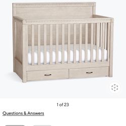 Pottery Barn Kids – Rory 4-in-1 Convertible Storage Crib (Weathered White) Used – Very Good Condition