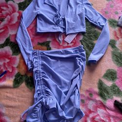 Light blue Skirt Set