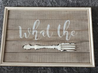 World Market What The Fork Kitchen Sign