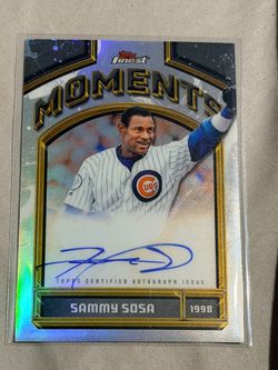 Sammy Sosa 3-Card Collection Lot - Topps Finest Autograph / Game-Used Jersey & Bat Relic