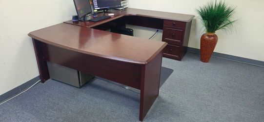 Brown wood desk