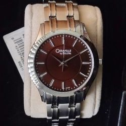 NEW Caravelle 43A100 Men's Brown Dial Stainless Steel Bracelet Watch