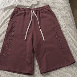 AZVA Crystal Cactus Sweat Shorts Rasberry