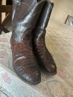 Botas número 11 de piel de avestruz boots Larry maham