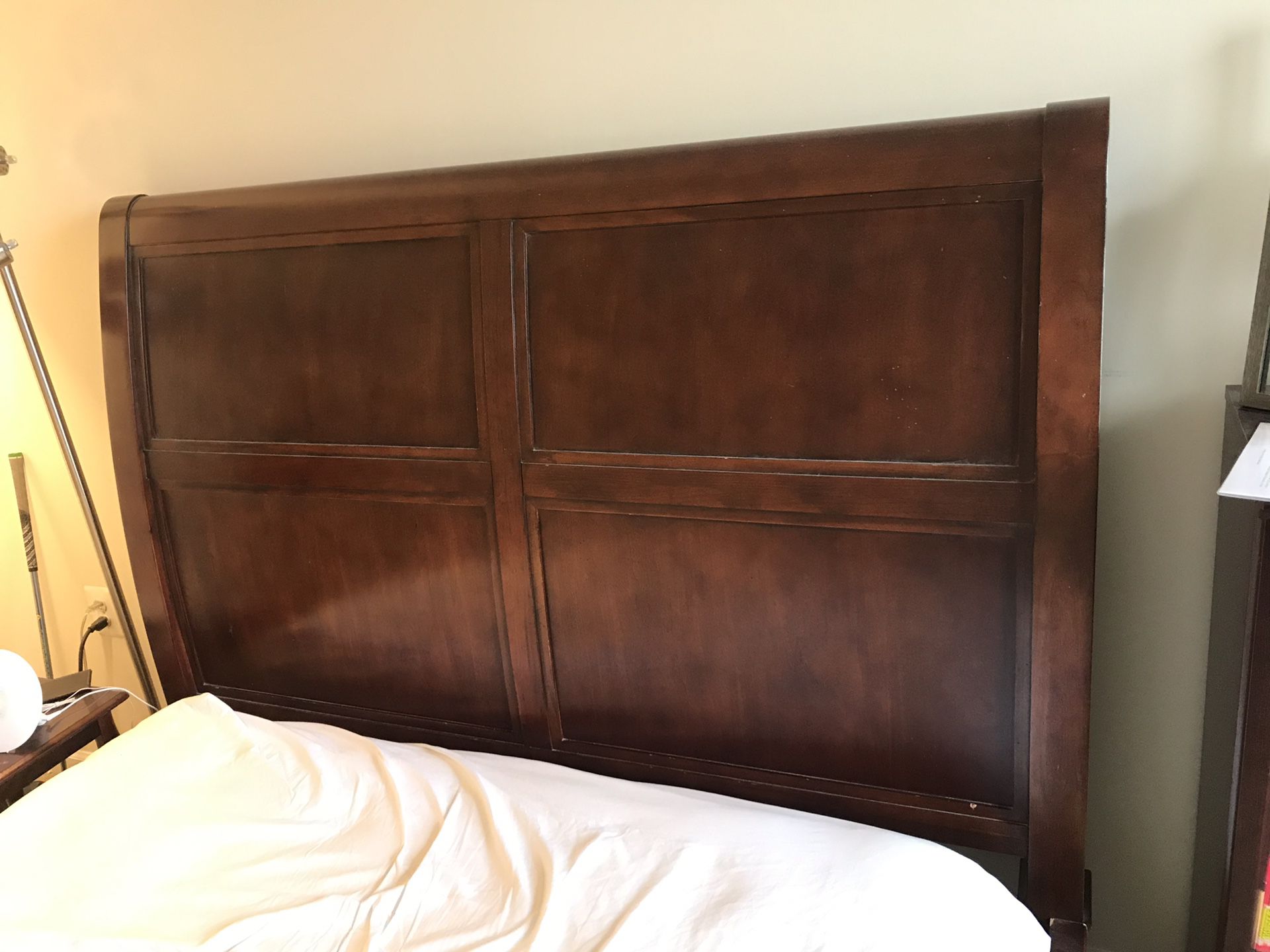 Dark Solid Wood Queen Bed Frame