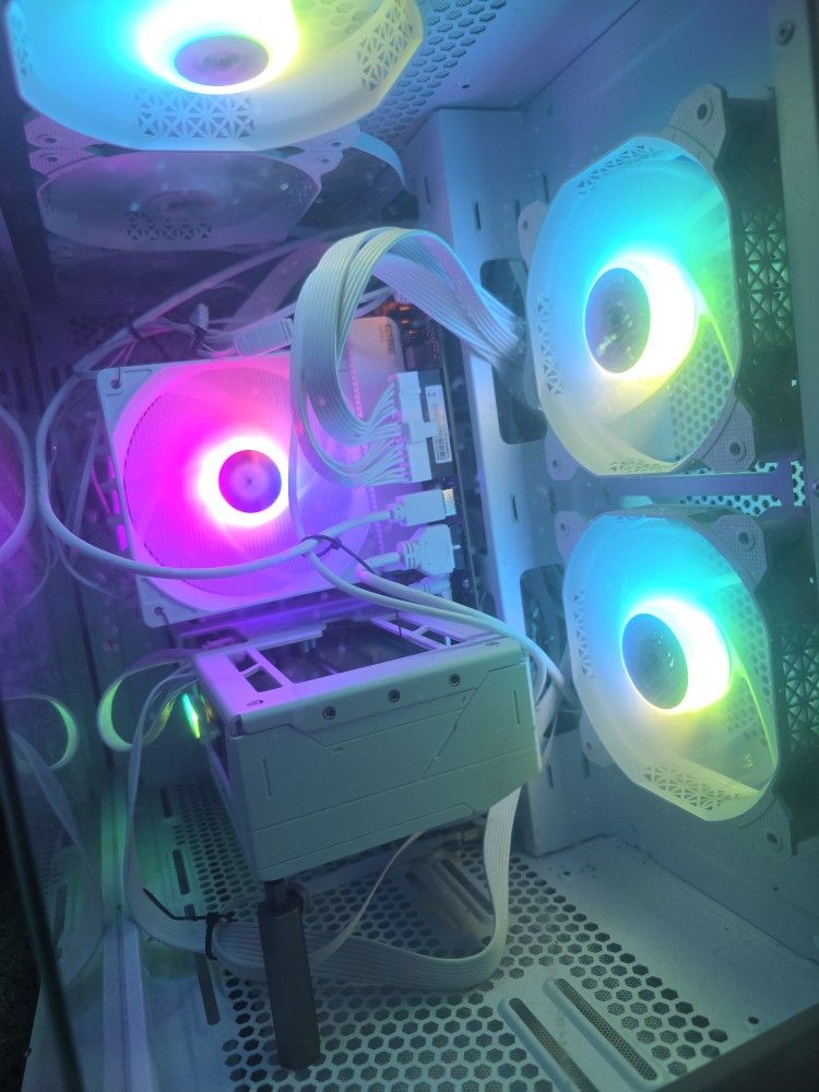 All White Gaming PC + Monitor