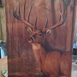 Deer Print On Real Wood 
