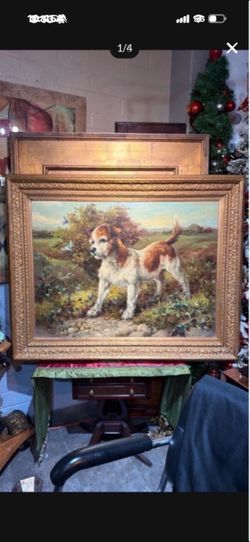 60 by 29 Antique oil on canvas signed