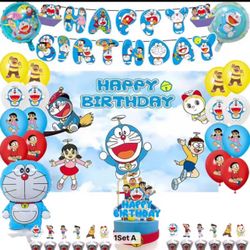 Cute Doraemon birthday party Decoration Set. 