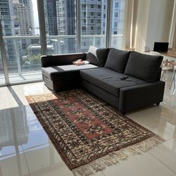 Vintage (1992) hand knotted Turkish wool rug 4x7