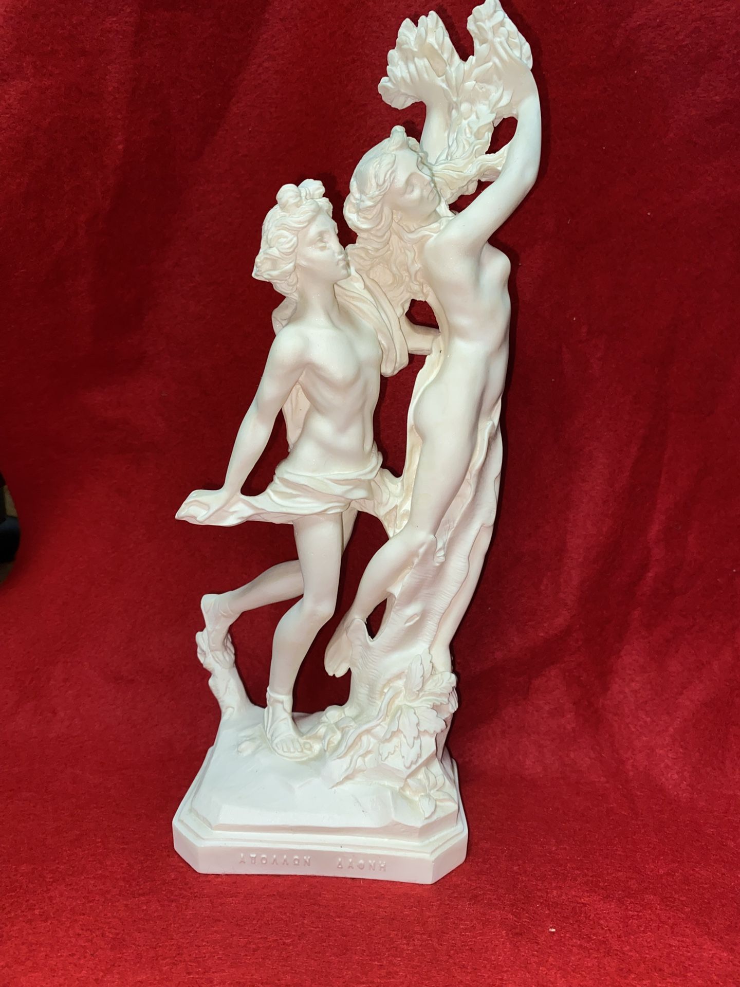 Vintage 11 Inch Greek Alabaster Apollo & Daphni Figurine Imported From Greece (2 available)