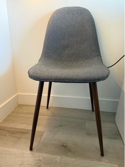 Mid-Century Modern Fabric Upholstered Dining Chairs with Curved Back, Durable Iron Legs with Wood Finish