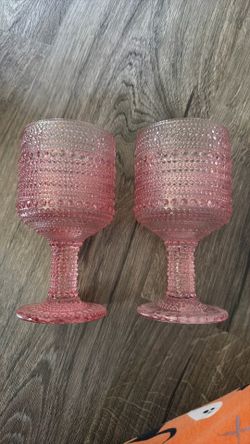 pink wine glasses