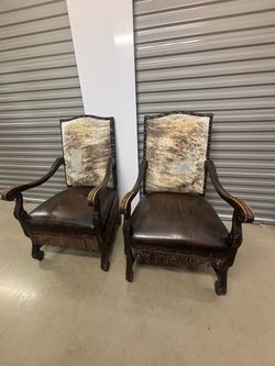 Pair of Wooden Accent Chairs