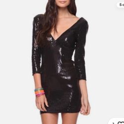 sequined black dress