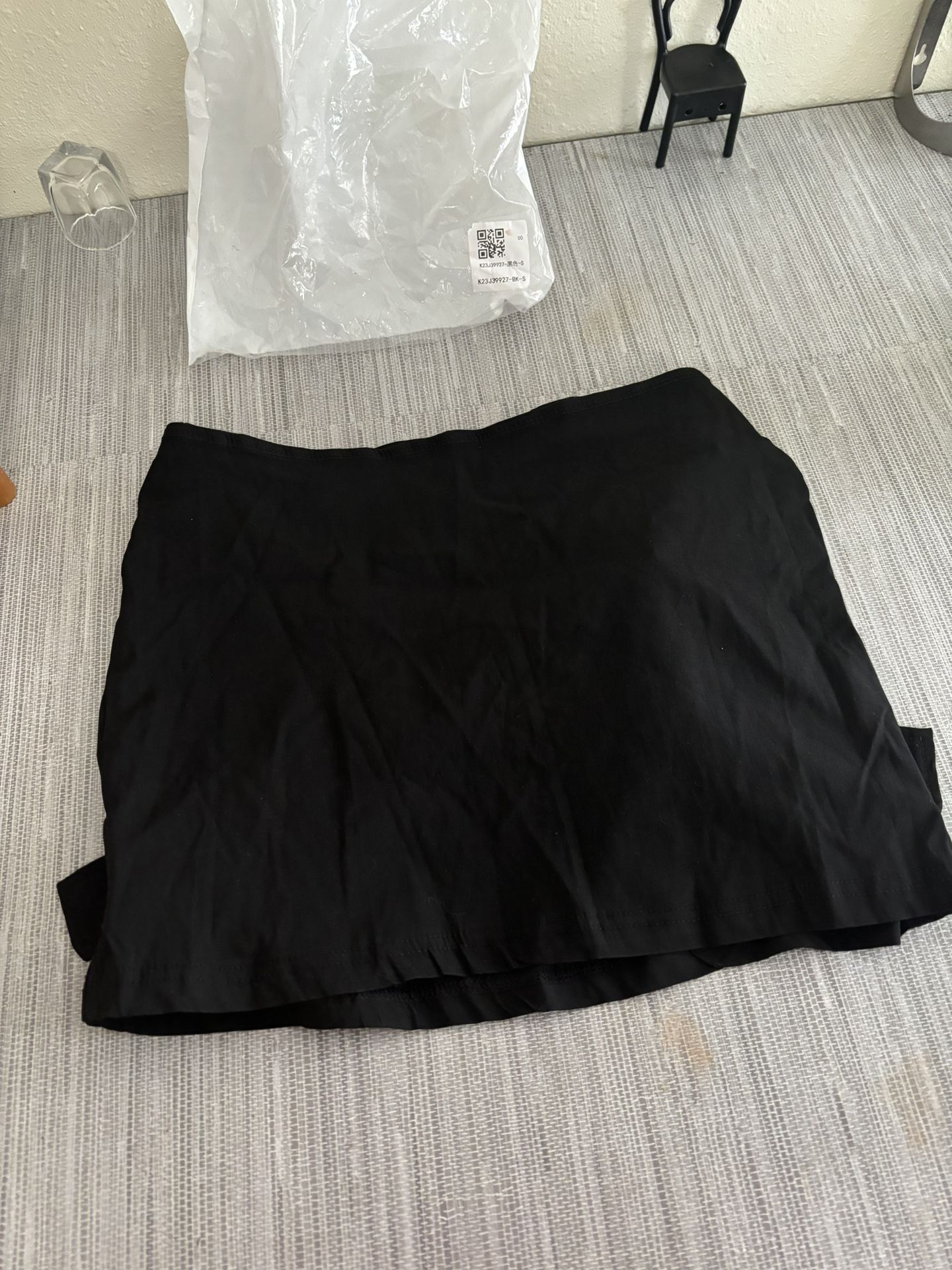 Black Mini Skirt With Buckles 🌸