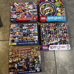 Springbok 1000 Piece Puzzle Lot Of 5