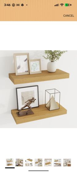 Dreamland 20Inch Floating Shelves 6.7" Deep Wall Mounted Set of 2 Oak
Wall Shelves for Bathroom, Bedroom, Living Room, Kitchen, Deep Wall Mount Wood S