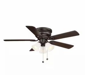 44 in. LED Indoor Oil Rubbed Bronze Ceiling Fan with Light Kit
