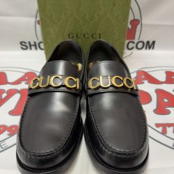 Mens Gucci Cara Logo Snaffle Leather Millennial Ribot Loafers Size 12 (699644) 11055559
