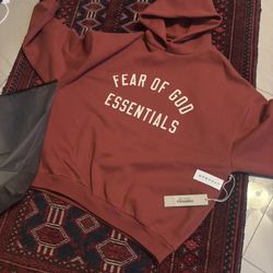 New Crimson Esstianls Hoodie Size S