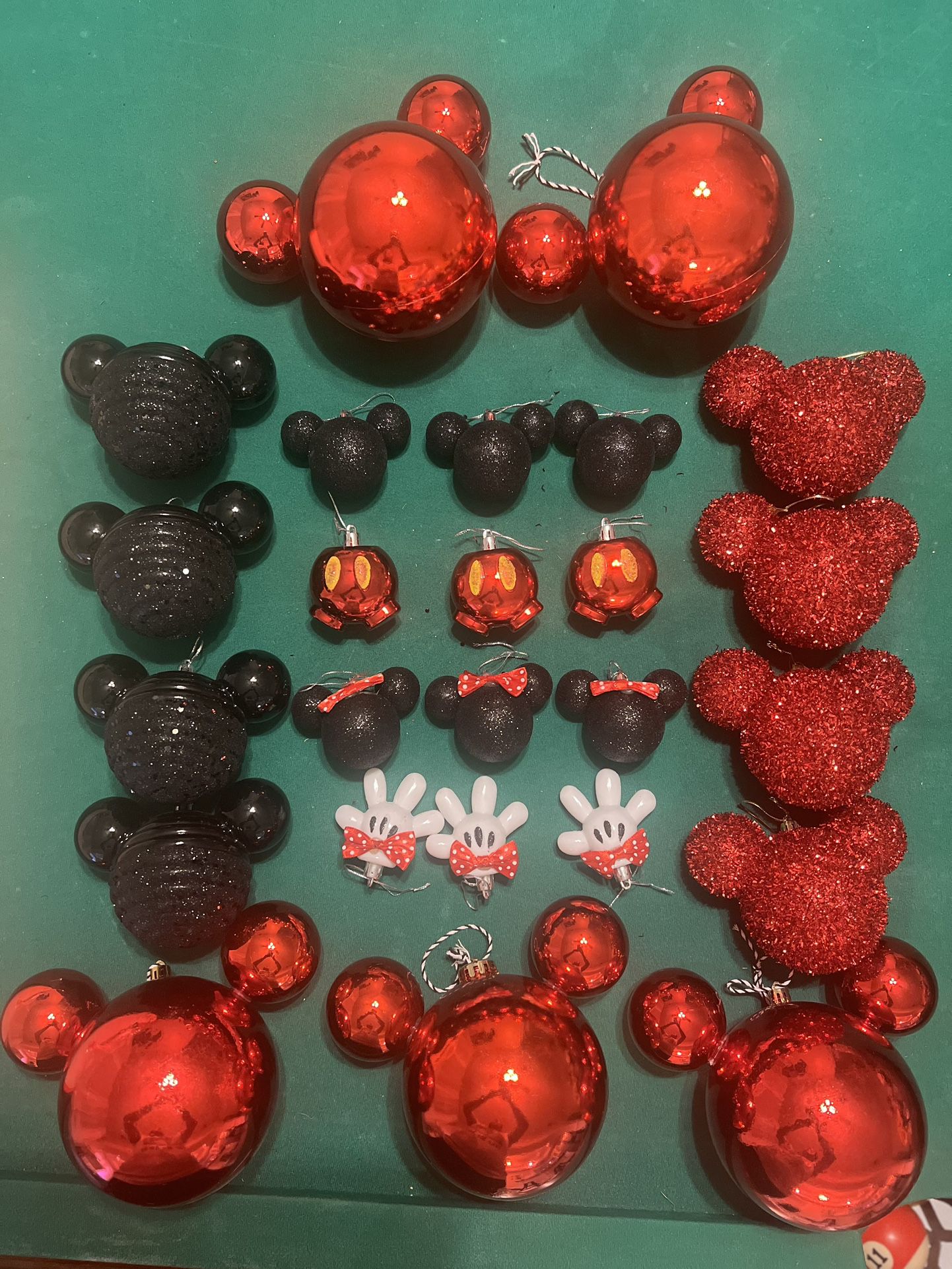 Christmas Tree Ornaments Mickey & Minnie Mouse