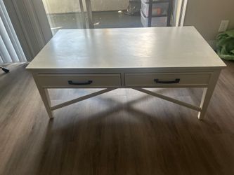 White Coffee Table with Two Drawers