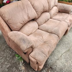 Couch  With Built In Recliners 