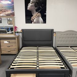 Queen Platform Bed W/ Front Storage 