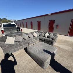 Large Gray Modular Sectional + Ottoman – $420 (Delivery Available)