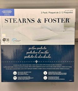 NEW Stearns & Foster Luxury Pillow Protectors 2-Pack (Standard/Queen)