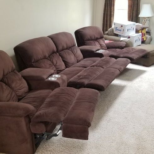 Flexsteel Home Theater Seating "Chocolate Velour"