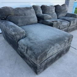 Gray Sectional Sofa Couch Sala 