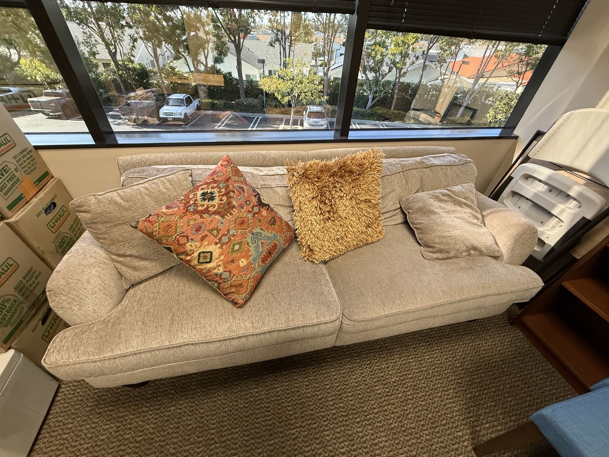 Couch + Pillows - For Office Or Home (77” Long x 32” Depth)