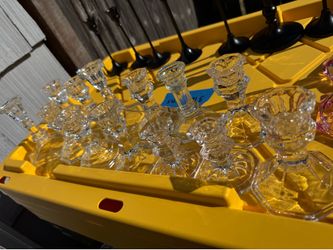 Clear Crystal Glass Candlestick Holders Set